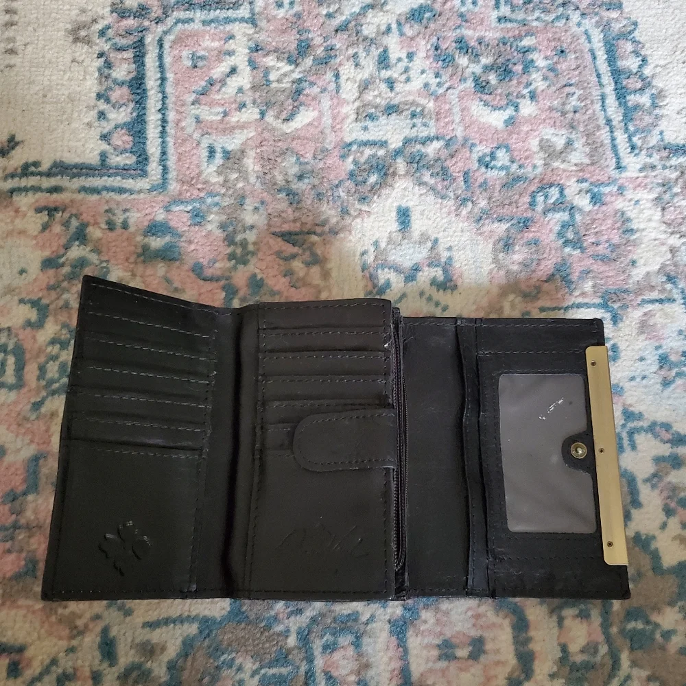 Patricia Nash Multi Color Leather Snap Button Wallet Classic Boho Chic Designer